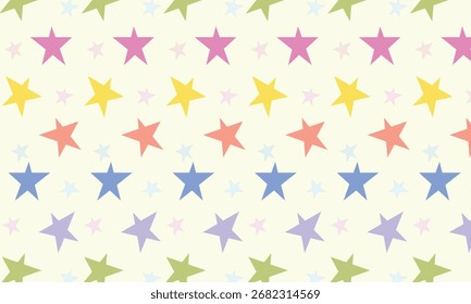 Los patrones de estrellas de color pastel son arreglos de estrellas con tonos de color suaves y tranquilos. Estas estrellas suelen estar dispuestas en patrones regulares o aleatorios sobre un fondo blanco o brillante, creando un