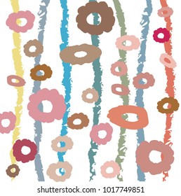 pastels abstact flowders pattern on colorful lines background ,vector illustration , template for design