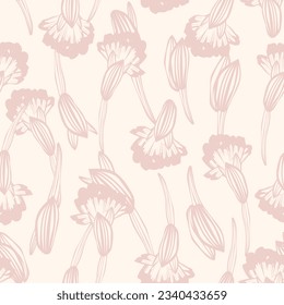 Pastels Botanical Floral seamless pattern design for fashion textiles, graphics, backgrounds and crafts