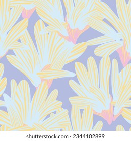 Pastels Botanical Floral seamless pattern design for fashion textiles, graphics, backgrounds and crafts