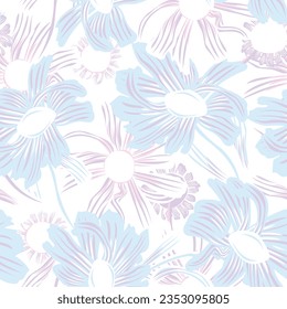 Pastels Botanical Floral seamless pattern design for fashion textiles, graphics, backgrounds and crafts