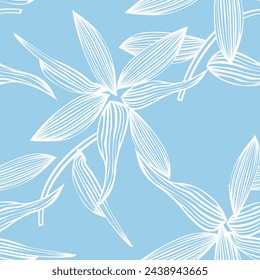 Pastels Botanical Floral seamless pattern design for fashion textiles, graphics, backgrounds and crafts