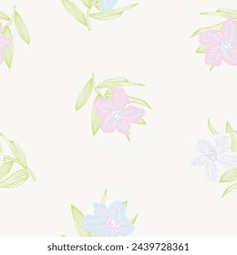 Diseño de patrones sin costuras botánicos florales para textiles de moda, gráficos, fondos y artesanías