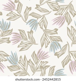 Diseño de patrones sin costuras botánicos florales para textiles de moda, gráficos, fondos y artesanías