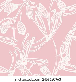 Pastels Botanical Floral seamless pattern design for fashion textiles, graphics, backgrounds and crafts
