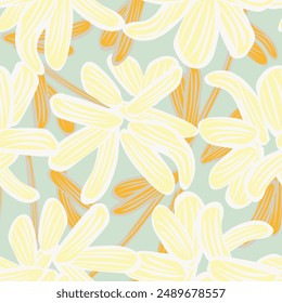 Pastels Botanical Floral seamless pattern design for fashion textiles, graphics, backgrounds and crafts