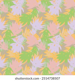 Pastels Botanical Floral seamless pattern design for fashion textiles, graphics, backgrounds and crafts