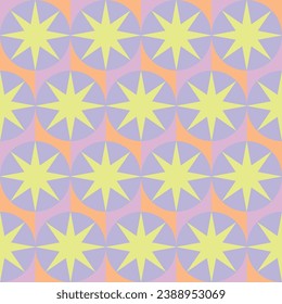 Pastels geometric stars seamless pattern design vector
