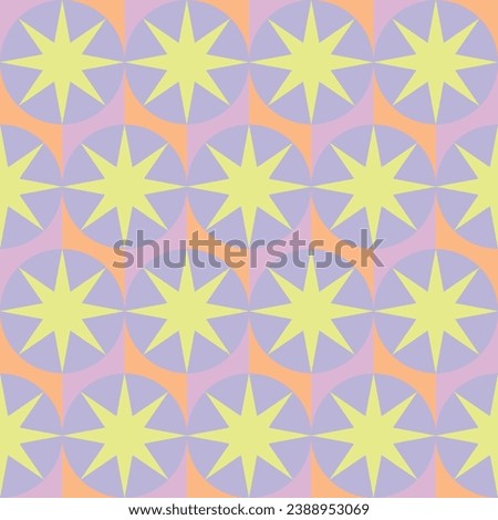Pastels geometric stars seamless pattern design vector