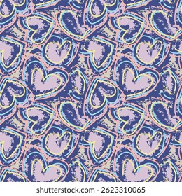 Pastels Heart Abstract Brush strokes pattern design for fashion textiles, graphics and crafts