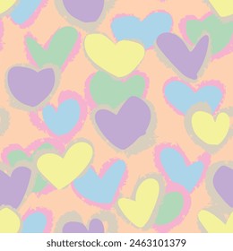 Pastels Heart shape seamless pattern design for fashion textiles, graphics and crafts