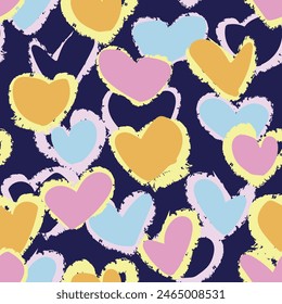 Pastels Heart shape seamless pattern design for fashion textiles, graphics and crafts