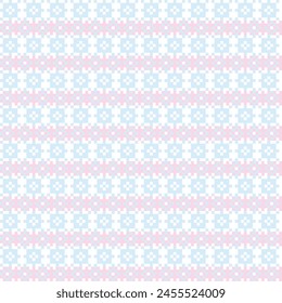 Pastels Snowflake fair isle pattern design for fashion textiles, knitwear and graphics