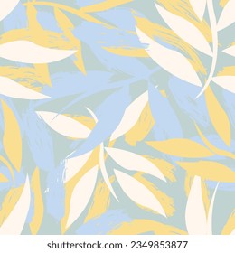 Pastels Tropical Leaf diseño de patrones sin fisuras para textiles de moda, gráficos y artesanías