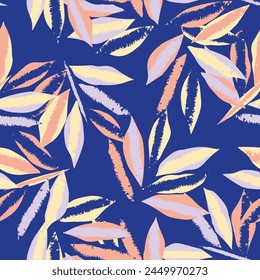 Pastels Tropical Leaf seamless pattern design for fashion textiles, graphics and crafts