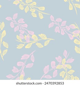 Pastels Tropical Leaf seamless pattern design for fashion textiles, graphics and crafts