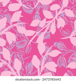 Pastels Tropical Leaf seamless pattern design for fashion textiles, graphics and crafts
