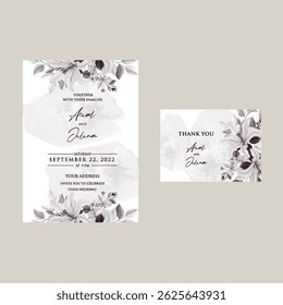 Convite rústico em tons pastel com florais neutros e script suave.
