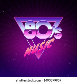Paster-Vorlage für Retro-Party 80s. Neonfarben. Vintage-Musikflyer. Vektorillustration
