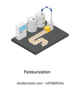 Pasteurization isometric vector icon design 