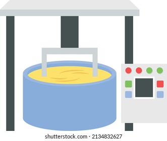 pasteurization of milk machine Concept, Planetary Type Stirring Cooking Pot vector icon design, Caseiculture symbol, Cheesemaking Production Factory  Sign, dairy products and food preservation process