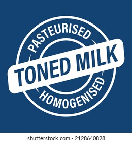 pasteurized homogenized toned milk vector icon, white in color