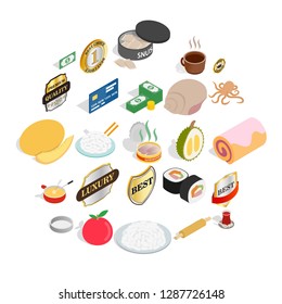 Pastille icons set. Isometric set of 25 pastille vector icons for web isolated on white background