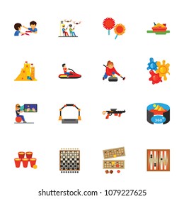 Pastime icon sets. Board games, videogames, entertainment. Games concept. For topics like hobby, leisure, sport