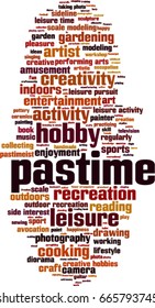 Pastime word cloud concept. Vector illustration