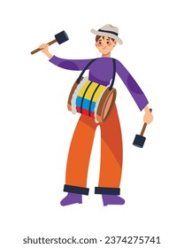 pasto narino carnival drummer illustration