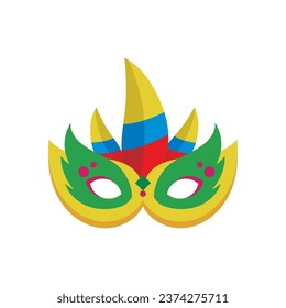 pasto narino carnival mask with feather isolated