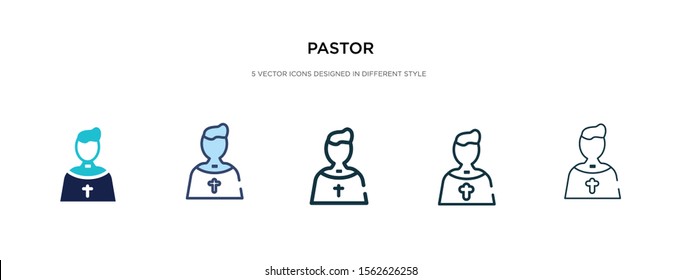 pastor icon in different style vector illustration. two colored and black pastor vector icons designed in filled, outline, line and stroke style can be used for web, mobile, ui