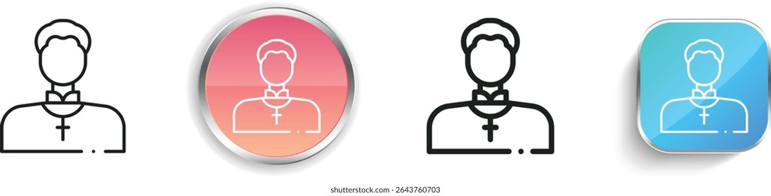 pastor icon. Thin Linear, Regular and Button Style Design Isolated On White Background