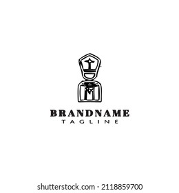 pastor logo cartoon design icon template black modern isolated vector illustration