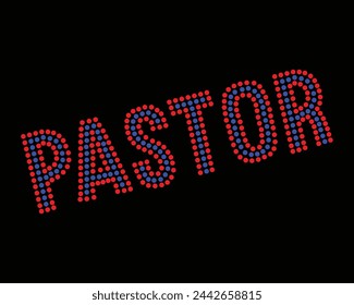 Pastor Logo Vector Rhinestone t-shirt design