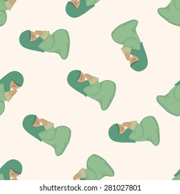 pastor and nun , cartoon seamless pattern background