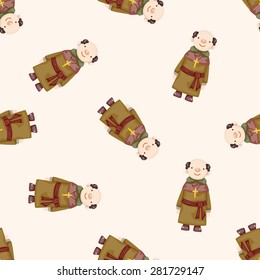 pastor and nun , cartoon seamless pattern background