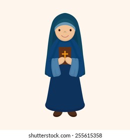 pastor and nun theme elements vector,eps