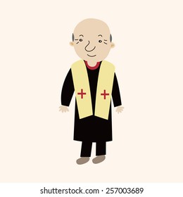 pastor and nun theme elements vector,eps