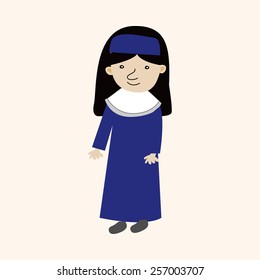 pastor and nun theme elements vector,eps