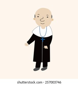 pastor and nun theme elements vector,eps