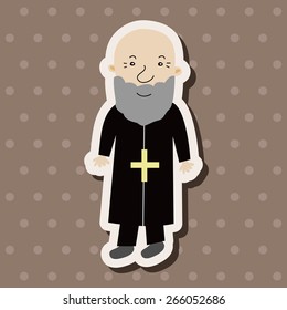 pastor and nun theme elements vector,eps