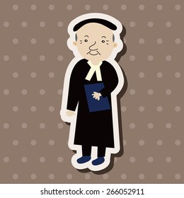 pastor and nun theme elements vector,eps