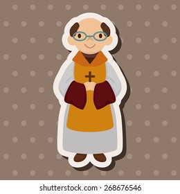 pastor and nun theme elements vector,eps