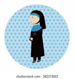 pastor and nun theme elements vector,eps