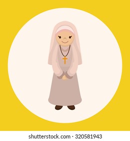 pastor and nun theme elements vector,eps