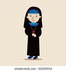 pastor and nun theme elements vector,eps