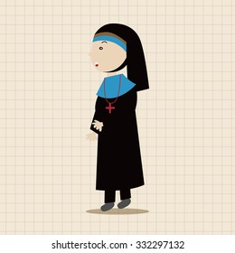 pastor and nun theme elements vector,eps