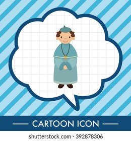 pastor and nun theme elements vector,eps