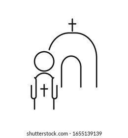 Pastor outline vector icon. Thin line black pastor icon, flat vector simple element illustration.